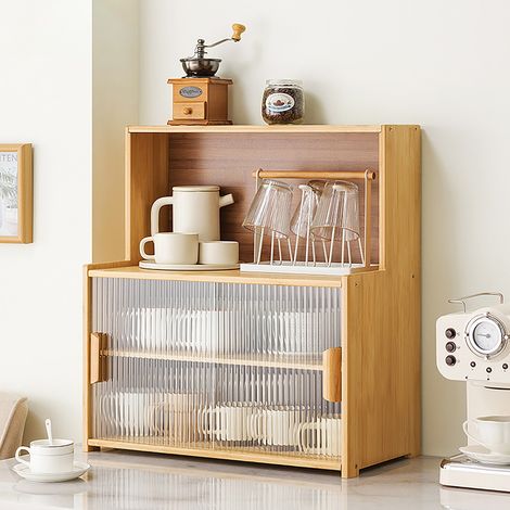 Armoire de rangement 55 x 28 x 61 cm, armoire de rangement pour plan de travail, organiseur d'armoire de rangement en bambou, armoire de rangement pour bureau (1/5)