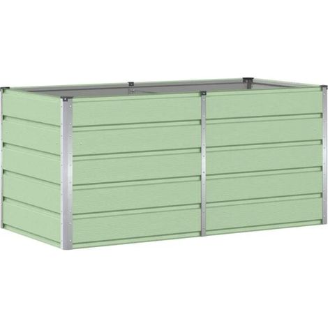 Pot de fleurs vert, 160 x 80 x 75 cm, acier.