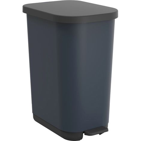 Rotho Mülleimer de mit Deckel und Pedal, 25-40 Liter de Fassungsvermögen, optimale Ausnutzung de des Müllsacks de (blau)