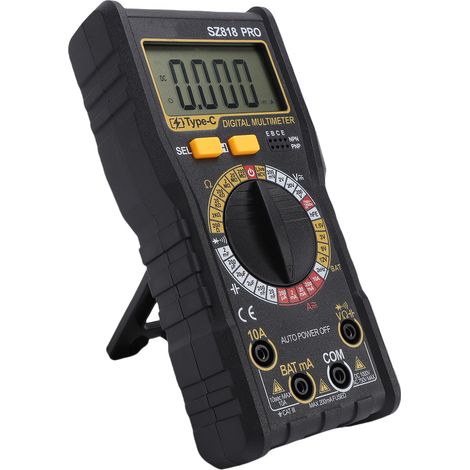 Multimetro digitale, 1999 conteggi, tester di tensione AC/DC con display LCD retroilluminato, funzione di memorizzazione dati, spegnimento automatico, test transistor HFE, misura corrente, capacità, d (1/5)