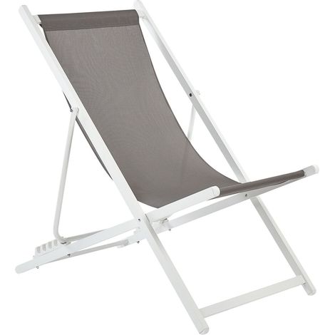Folding Deck Chair LOCRI II Metal Grey