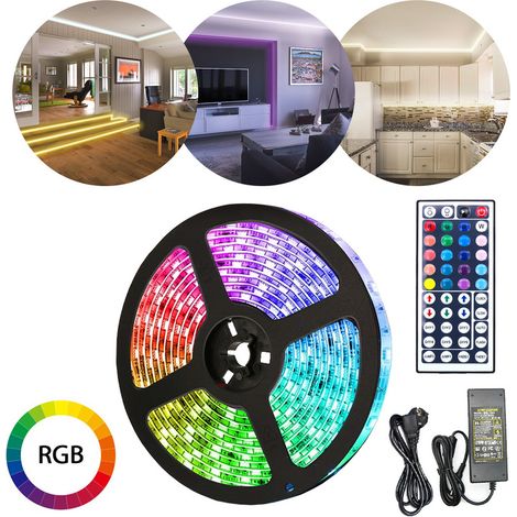 Hengda Set di strisce LED 1M. RGB LED Stripe 5050 SMD. LED Strip 30 LED. LED non impermeabili (IP20). con telecomando a 44 pulsanti (1/5)