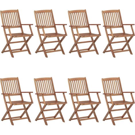 Maison Exclusive - Klappbare Gartenstühle 8 Stk. mit Kissen Massi