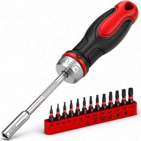Set Cacciavite a Cricchetto 14 Pezzi Torx T4-T40 Magnetico S2 87062