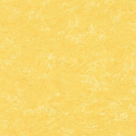 A.S. Creations – Papier peint uni jaune soleil – Intissé aspect plâtre – Pour chambres d'enfants et couloirs – Taille 10,05 x 0,53 m
