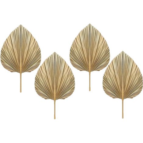 Abanico de hojas de palma secas, material natural, elemento decorativo para el hogar, 4 piezas (1/2)