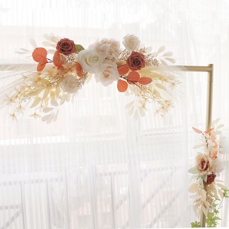 Fleurs Artificielles pour Arche de Mariage, Décoration Murale avec Panneau de Bienvenue (1/5)
