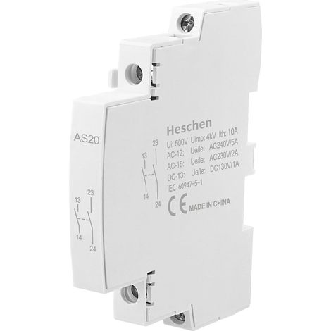 Bloc de contact auxiliaire Ui 500 V 50/60 Hz pour contacteur AC série CT1 HS1 HSR1 Montage latéral (AS20, 2NO) (1/5)