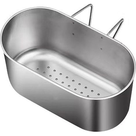 Panier égouttoir inox suspendu pour évier – passoire multifonction filtrante fruits/légumes/déchets alimentaires (1/4)