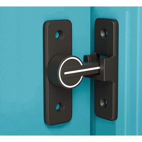 Quincaillerie de verrouillage pour porte de grange, sans clé, en zinc, noir phosphorescent, loquets de portail robustes à 90 degrés, adaptés au jardin, à la salle de bain, à l'extérieur, au garage et (1/5)