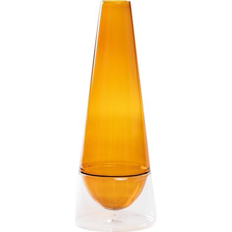 Vase Conosfera 100 En Verre Borosilicaté Soufflé À La Main, Fabrication Technique Incalmo, Design Élégant Couleur Ambre, Objet Décoratif D'Ameublement (1/5)