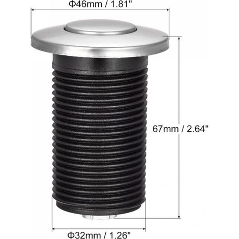 Interrupteur à air pour éliminer les ordures - 32 mm de diamètre - En acier inoxydable 304 - Autobloquant pour l'évier (1/3)