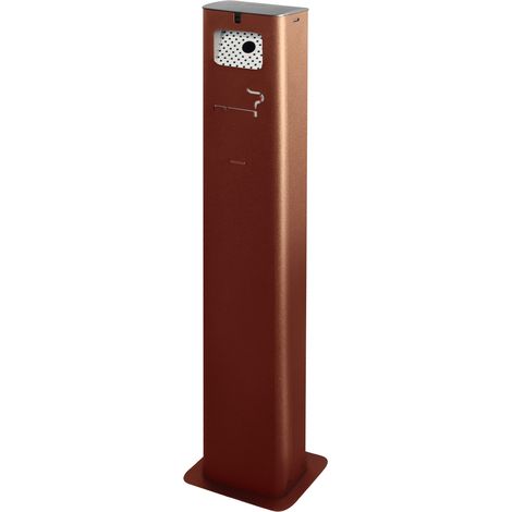 Posacenere a Colonna 17,5x10,5xh106 cm In Acciaio Verniciato con Contenitore Interno Marrone (1/2)