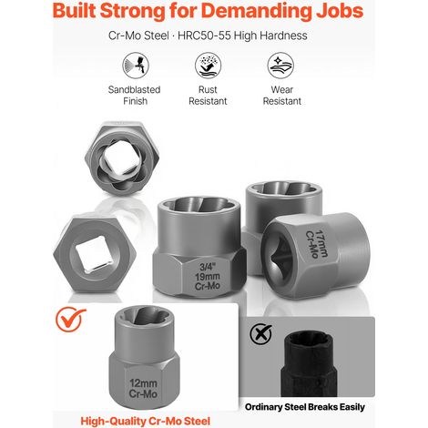 Coffret Extracteurs de Boulons Endommagés 16PCs Jeu de Douilles