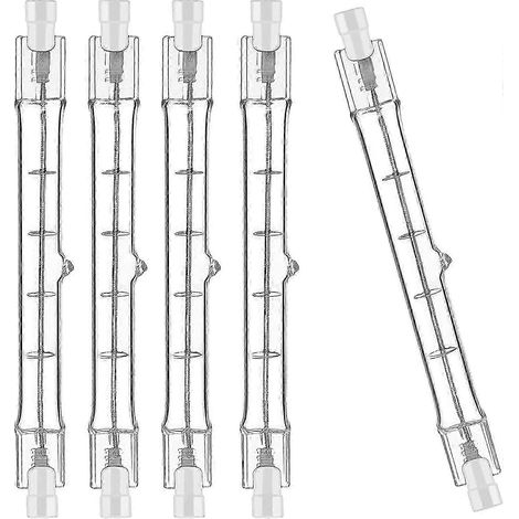 Lot de 5 ampoules halogènes Haloline 64696, 120 W, 230 V, culot R7s, longueur 118 mm (équivalent 150 W, 2300 lumens, blanc chaud 2950 K, AC35303) (1/5)