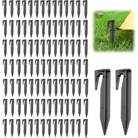 10 Piquets de tente, plastique, résistance au vent, accessoires camping, usage plage extérieur (1/5)