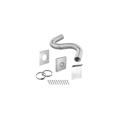 Kit di ventilazione per stufa a pellet da 2 pollici, sistema di aspirazione aria fresca per stufa a legna, pannelli in acciaio inox 304, tubo flessibile in alluminio, lunghezza estesa di 60 pollici -