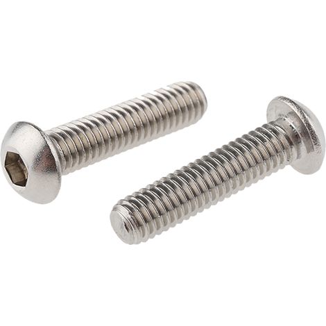 Vis à six pans creux, M6 x 25mm, tête Vis bombée à tête creuse hexagonale, en Acier Inoxydable ( Prix pour Boîte de 50 )