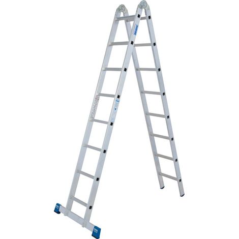 Krause Aluminium-Gelenk-Doppelleiter STABILO 5,48 m Doppelstufenleiter (1/2)