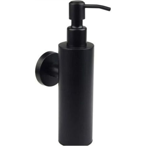 Distributeur de savon mural en acier inoxydable 304 200 ml noir mat distributeur de savon mural salle de bain shampooing manuel bouteille de gel douche (1/3)