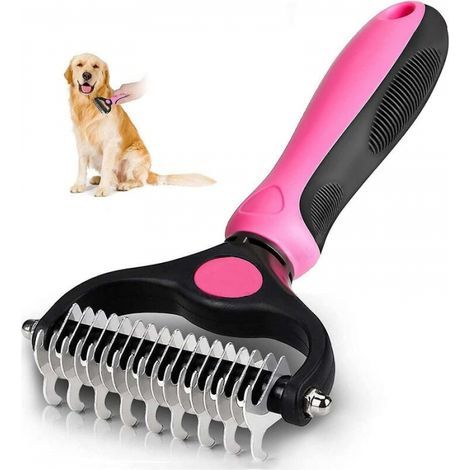 Spazzola per cani, spazzola per gatti, pettine districante per cani, spazzola per la toelettatura per rimuovere il pelo, pettine per la toelettatura del sottopelo, pettine districante per animali dome (1/4)