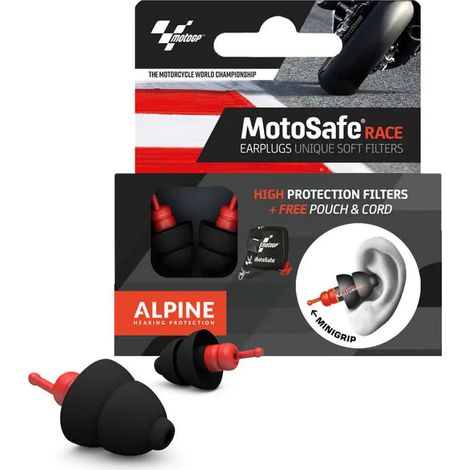 Protectores auditivos alpine motosafe race reutilizables 20 dB (1/3)