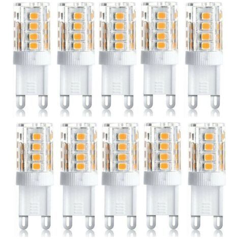 Lot de 10 Projecteur LED, lumière décorative LED, ampoule LED G9, 5 W blanc chaud blanc froid, ampoules LED à économie d'énergie, ampoule halogène de rechange, AC 230 V non dimmable