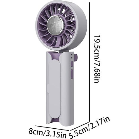 Ventilador de mano portátil con clip, recargable por USB y funcionamiento silencioso – Ideal para oficina, viajes y camping (1/4)