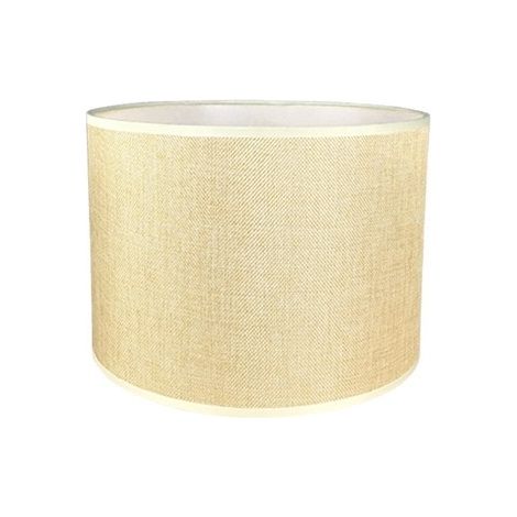 Abat-Jour Cylindrique Tissu En Lin Fait À La Main, Pour Lampe De Table, Suspension, Lampadaire (Beige, Diamètre 33 Cm X Hauteur 23 Cm) (1/2)
