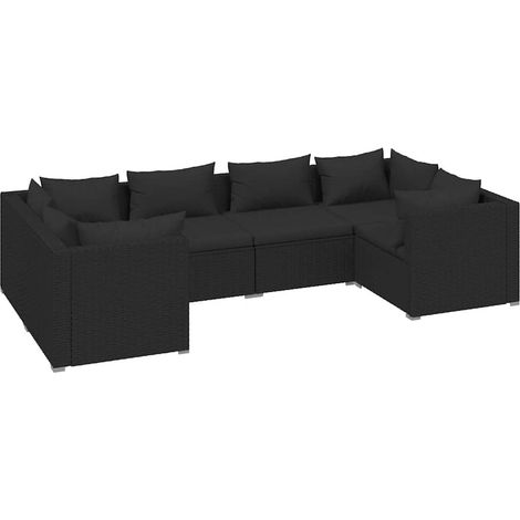 Maison Exclusive - 6-tlg. Garten-Lounge-Set mit Kissen Poly Ratta (1/5)