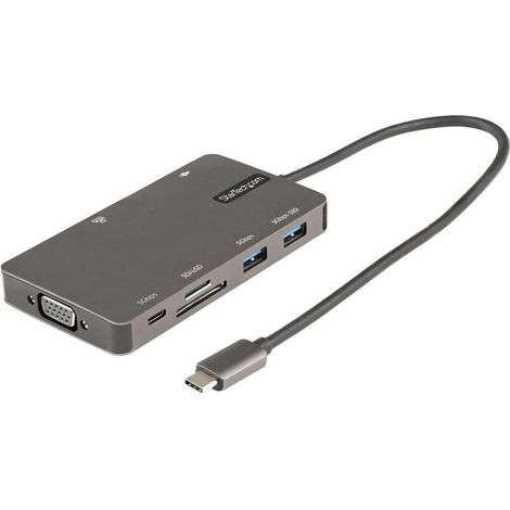 Estación de Acoplamiento StarTech de Viaje HDMI 4K 30Hz o VGA, color Plateado (1/4)