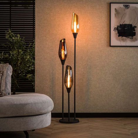 [GEBRAUCHT] B-Ware Stehlampe Mixture 168cm 3-flammig Lampe Leuchte bunt transparent schwarz Glas (1/2)