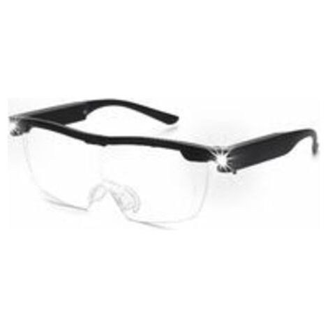 1PC Lunettes loupes 160 % avec lumière LED rechargeable - Lunettes grossissantes puissantes - Lunettes mains libres pour travail rapproché, artisanat, bijoutiers, lecture, loisirs