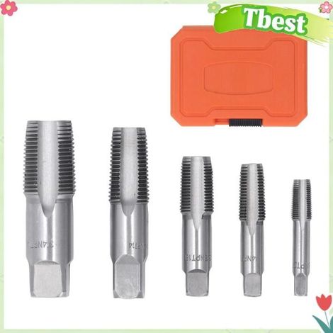 Jeu de robinets de tuyau NPT, 5 pièces de robinets de plomberie à filetage en acier au carbone 3/4 1/2 3/8 1/4 1/8 pouces pour les (1/4)