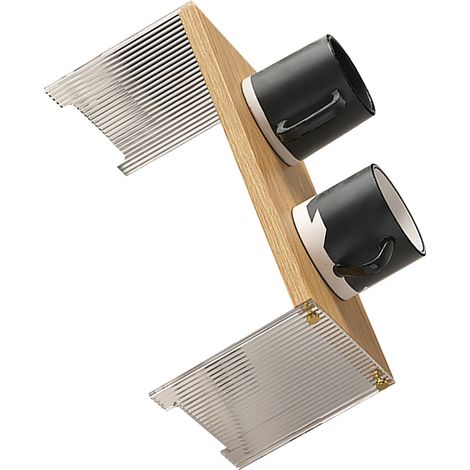 Étagère de rangement pour tasses à café, support stable, grande capacité, organisateur de comptoir pour salon et chambre, couleur bois, 1 niveau (1/5)