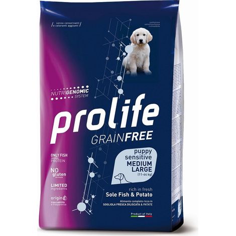 Cane - Grain Free Puppy Sensitive Medium/Large Sogliola & Patate Prolife 10 Kg (1/2)