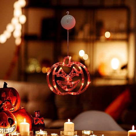Lampe Led Avec Ventouse - Décoration Festive Halloween - Éclairage Coloré Pour Ambiance De Fête - 20 x 18 x 1 cm - 1 Pièce (1/5)
