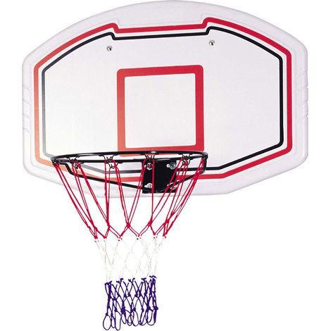 Habitat Et Jardin – Panneau de basket Tino 90 x 60 cm – En polypropylène haute résistance – Anneau métal diamètre 46 cm – Filet tricolore nylon – Kit de fixation inclus
