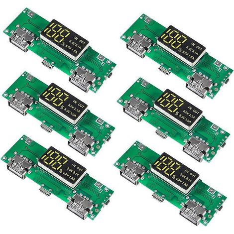 6-teiliges 18650-Ladeboard, duales USB 5V 2A 1A externes Batteriemodul für Lithiumbatterien (1/5)