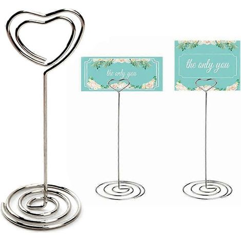 porte-photos en forme de cœur, pinces mémo, porte-noms, porte-cartes, porte-numéros de table, porte-photos, 5 pièces (1/5)