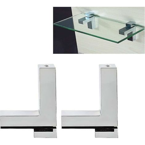 Adjustable Wood/glass Shelf Bracket, Zinc Alloy Polished Chrome Shelf Support Clip Angle, For 3-36mm Thick Shelves, Wall Mounted Glass Support Clip Wo