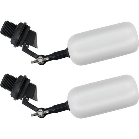 Lot de 2 robinets à flotteur à bille de 1/2 pouce, bras réglable pour abreuvoirs pour bétail, aquariums, culture hydroponique - Remplissage et contrôle automatiques du niveau d'eau (1/4)
