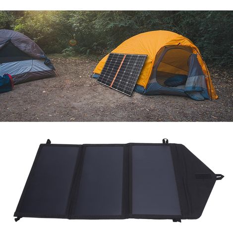 Cargador solar portátil de 30 W, panel monocristalino plegable con USB tipo C, carga rápida DC-PD para camping, iPhone y baterías de 12 V, protección contra cortes de energía. (1/5)
