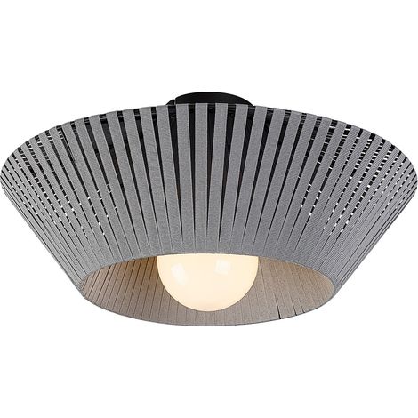 Plafonnier vintage gris tissu Revan E27 Rabalux 40cm (1/5)