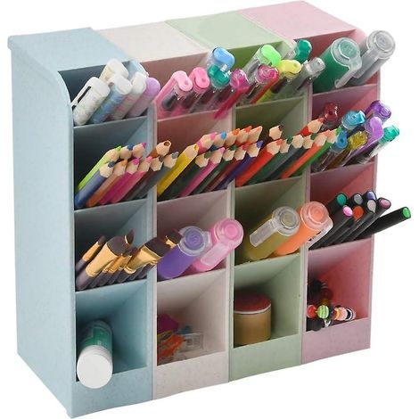 Organisateur de stylos en paille de blé (lot de 4), porte-stylos de bureau - Support pour stylos de bureau (1/5)