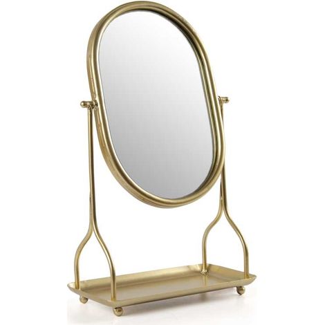 SPECCHIO TONDO DA ARREDO 31X16X53 CM IN COLORE ORO