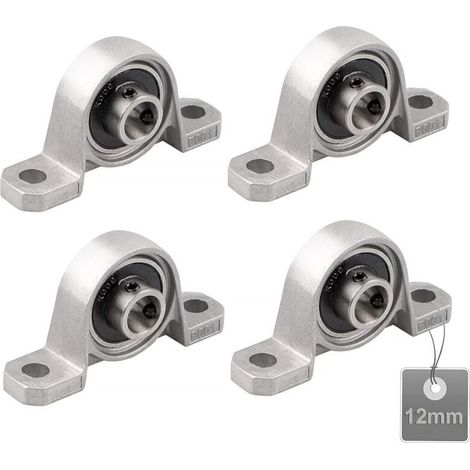 4 Pièces Roulements de Bloc d'oreiller, Palier Roulement, Roulements à Billes, Roulements Alliage de Zinc, Paliers a Semelle, Roulements à Billes, avec Base en fonte solide (Taille : 12mm) (1/5)
