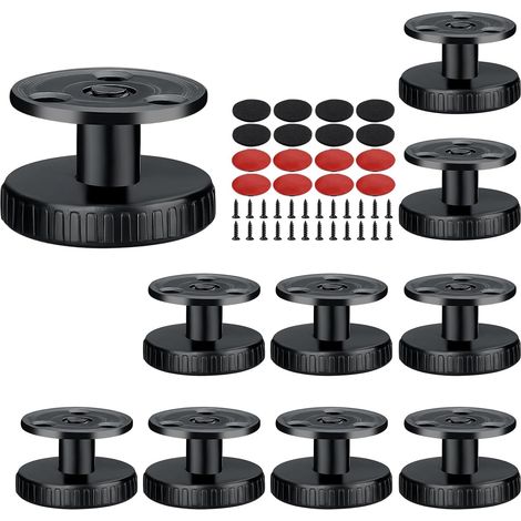 Pieds de Meuble Réglables 8 Pièces, Noir, Hauteur Ajustable 27-40 mm avec Patins Antidérapants, Fixation par Vis ou Adhésif, pour Armoire, Table, Électroménager – Support Lourd (1/5)