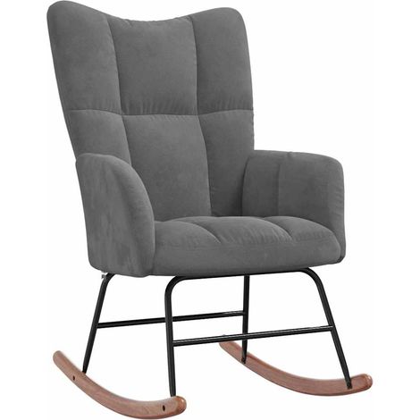 vidaXL Rocking Chair Dark Grey Velvet (1/5)