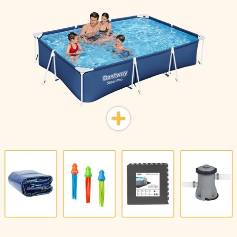 Bestway Bestway Steel Pro Rectangulaire - 300x201x66 cm - 5-pièces S3 (1/5)